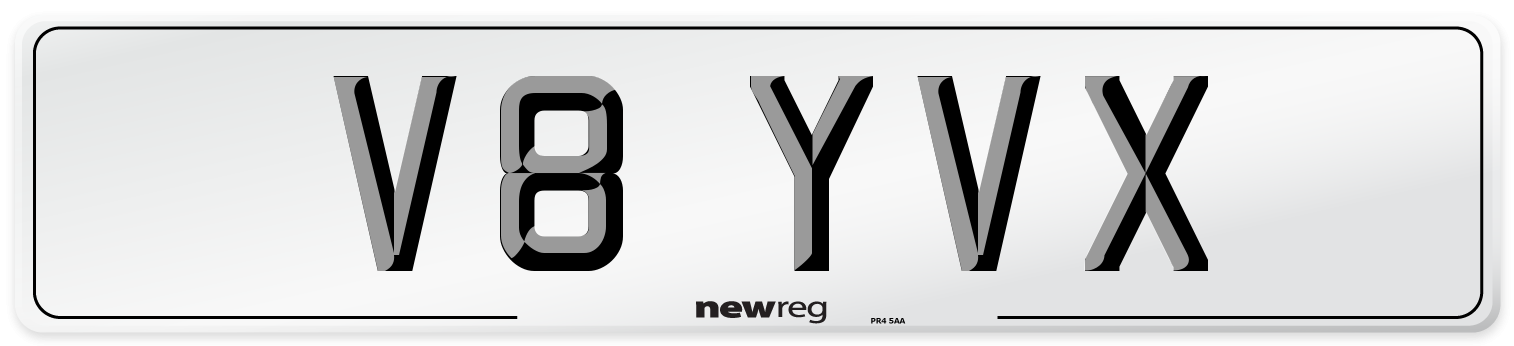 V8 YVX Number Plate from New Reg